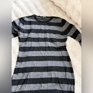 Mossimo Supply Co. Black and Gray Striped Long Sleeve Dress